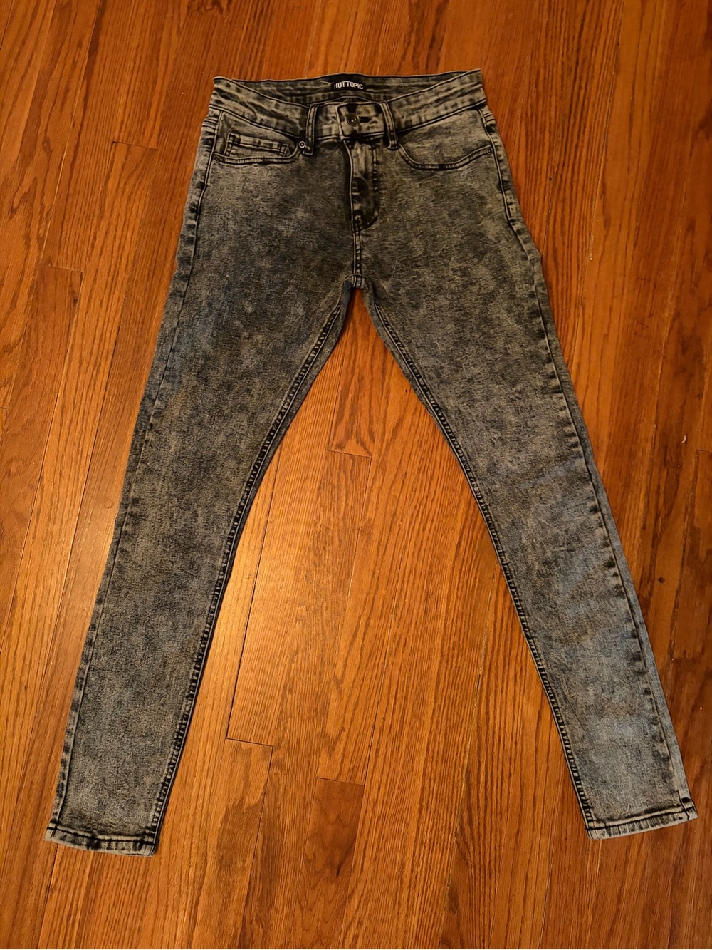Hot Topic Black Acid Wash Skinny Jeans